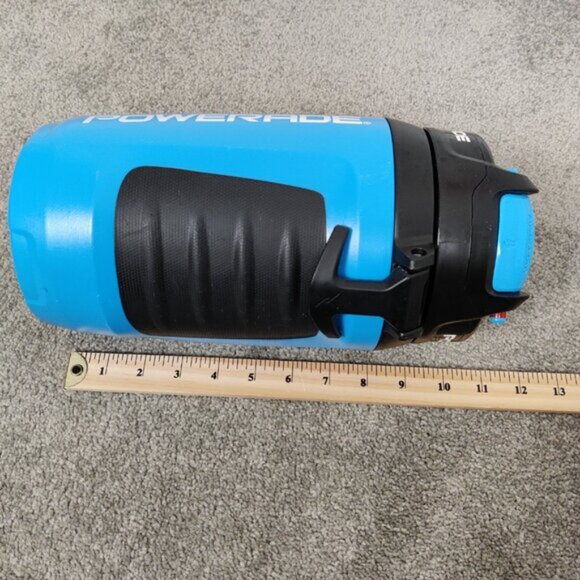 Powerade Squeeze Water Bottle Blue Black Gym Fitness Athletic - Picture 6 of 8